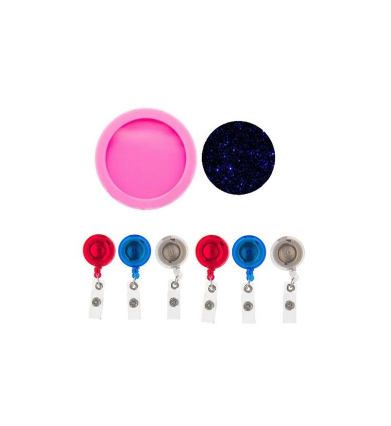 Badge reel mold badge reel supplies circle mold resin Etsy