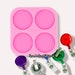 round circle 4 cavity silicone mold for DIY badge reels, badge reel toppers, phone accessories, custom badge reels, resin molds