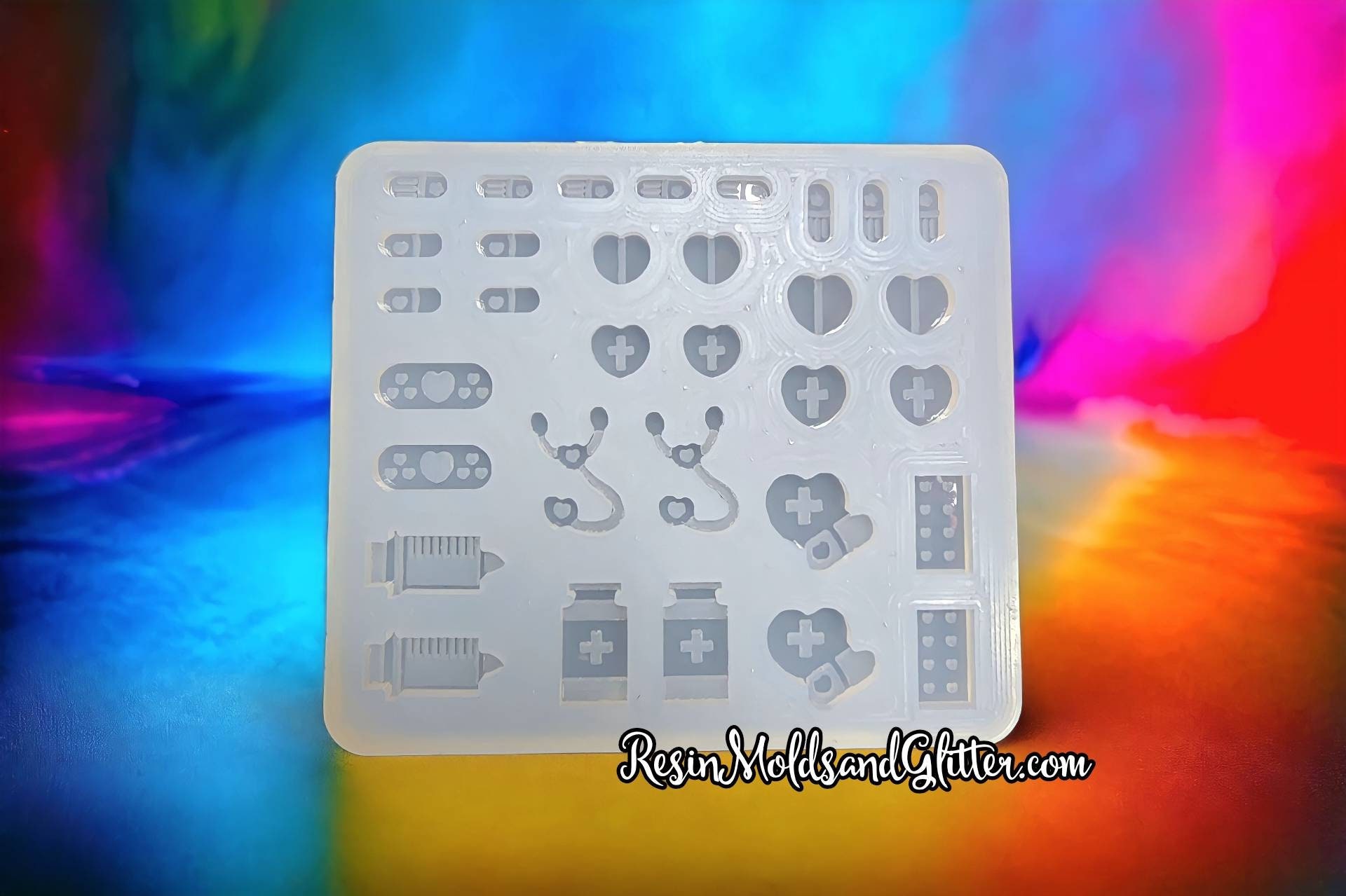 LET'S RESIN 2Pcs Resin Mold, 24 Cavities Badge Reel Molds for Resin, Phone  Grip Mold for UV Resin,Epoxy Resin,Casting Molds for DIY Resin Keychain
