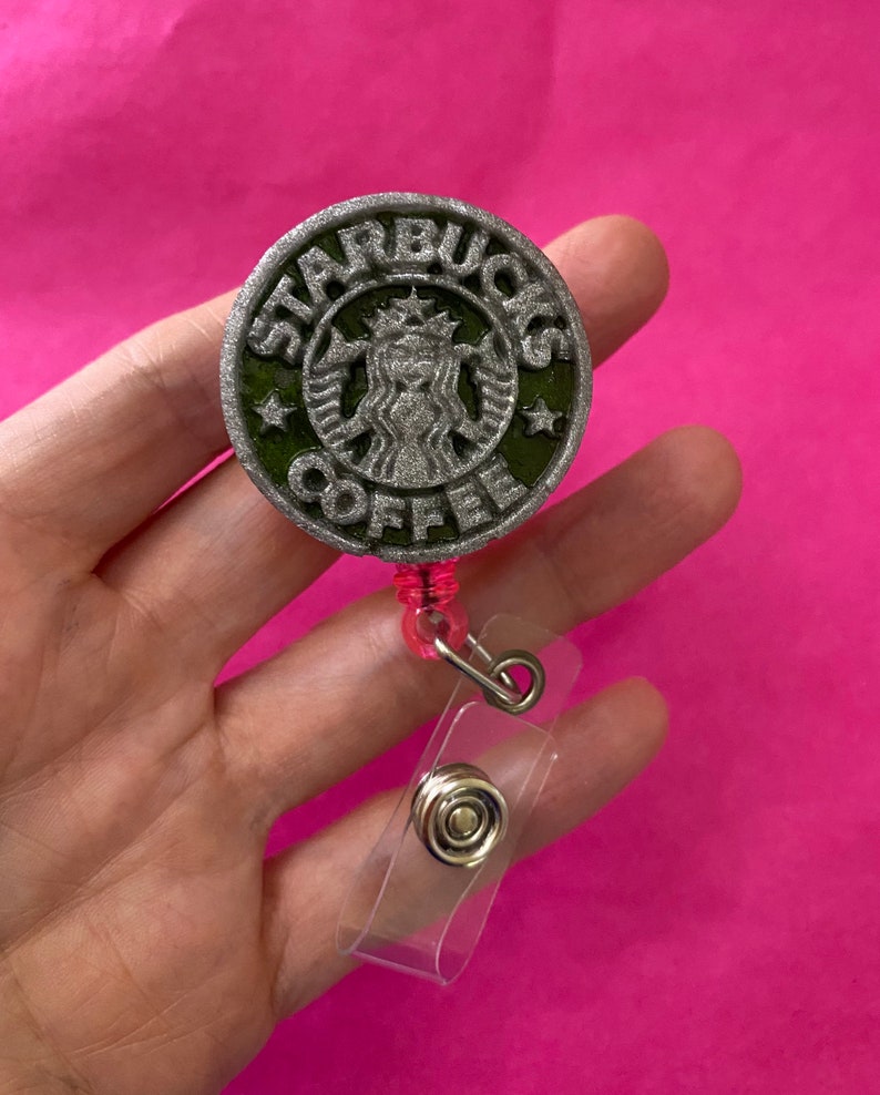 Resin molds badge reel mold badge reel toppers starbucks Etsy