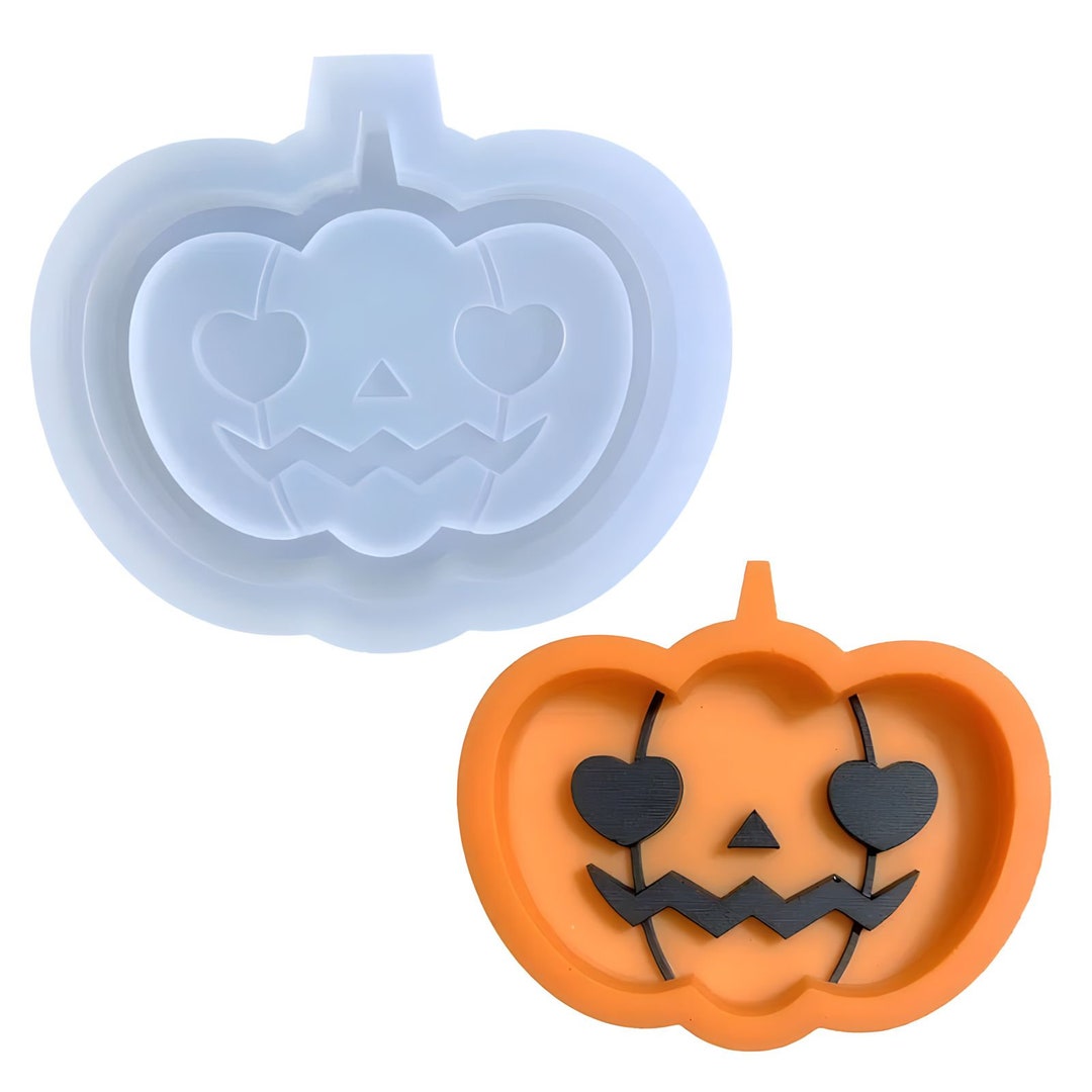 Jackolantern Shaker Mold, Halloween Pumpkin Shaker Silicone Mold, Halloween Mold for Resin