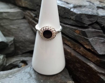 size 10 3/4 Sterling Silver Gents Ring w/ a Rectangular Jet Stone 19mm wide size 10 3/4 Sterling Silver Gents Ring w/ a Rectangular Jet Stone 19mm wide
