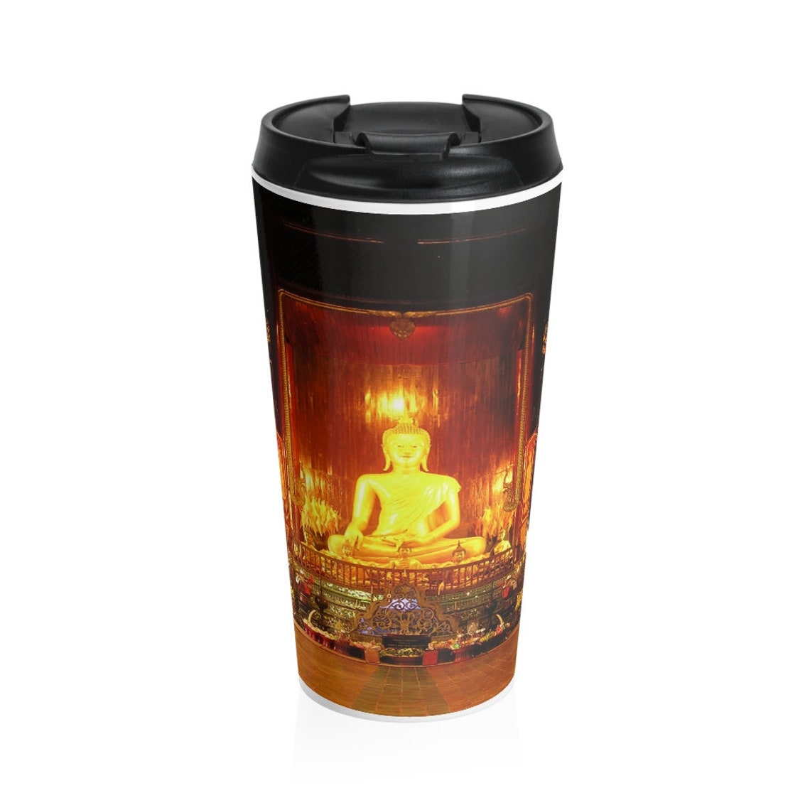 Buddha Coffee Tumbler Tea Mug Temple of Golden Buddha Buddhist Etsy
