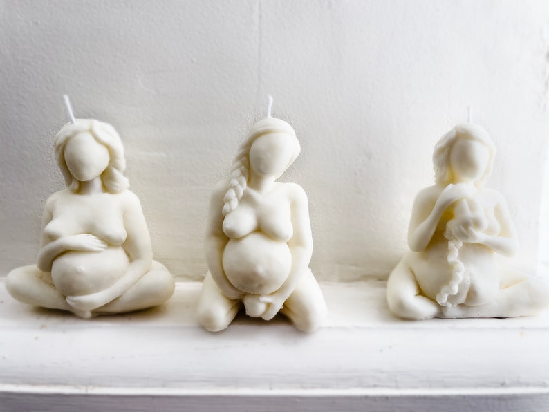 Candela decorazione nascita, donna incinta, nascita, tessitura, regalo doula, ostetrica, decorazione immagine 1