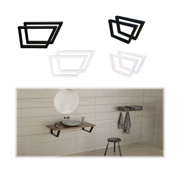 Wandkonsole schräg Waschtischhalterung Regalträger Halterung Waschbecken Befestigung Regal schwarz weiß