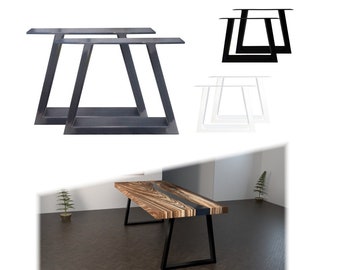 Tischbeine TR1 in Trapezform Stahl Metall Gestell Bank Couch Tisch Füße Tischfüße schräg Gestell Industrie Trapez Design schwarz weiß