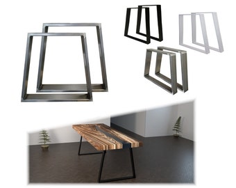 Tischgestell TR3 Tischfuß Tischbeine stabiles Untergestell Kufen Tischbeine Stahl Metalltischgestell Eisen Industrie Trapezform schwarz weiß