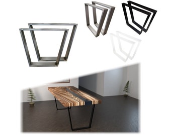 Tischgestell TR2 Tischfuß Tischbeine stabiles Untergestell Kufen Tischbeine Stahl Metalltischgestell Eisen Industrie Trapezform schwarz weiß