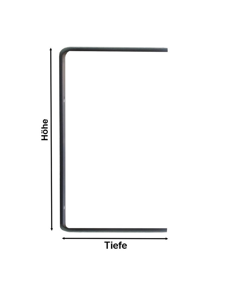 C Regalhalter / Doppelregal / Wandhalterung / Halter C Form für Wandmontage aus Stahl verschiedene Größen und Farben Bild 2