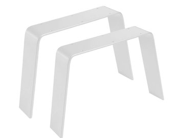 Table legs white trapezoid table base slanted table legs steel metal iron FLG2