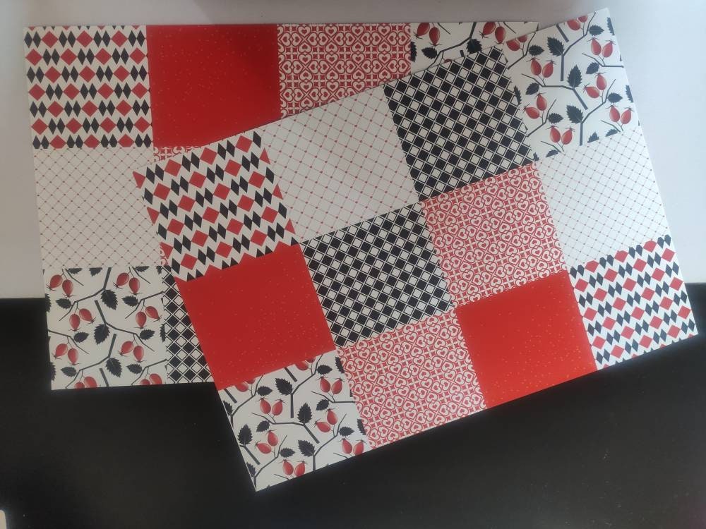 Set de Table Patchwork Rouge et Noir