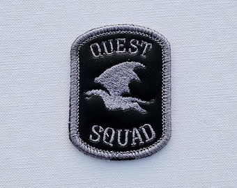 Fourth Wing Quest Squad Patch: Embroidered Faux Leather Iron-On