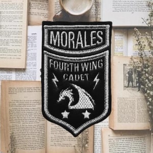 Fourth Wing Customizable Cosplay Faux Leather Embroidered Iron On Patch Onyx Storm