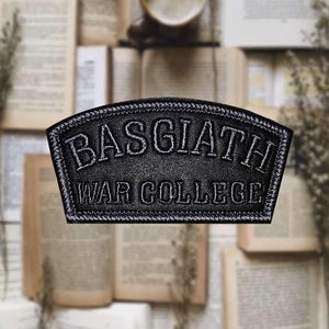 Fourth Wing Basgiath War College Faux Leather Embroidered Iron On Patch Iron Flame Onyx Storm
