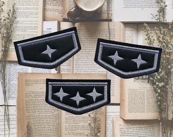 Fourth Wing Year Star Cosplay Embroidered Faux Leather Iron On Patch