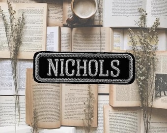 Fourth Wing CUSTOMIZED Name Tag Cosplay Faux Leather Embroidered Iron On Patch