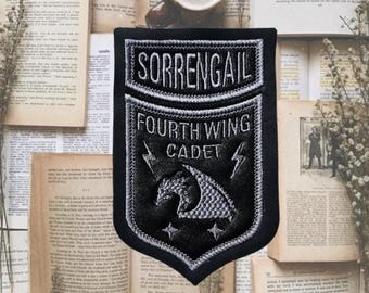 Fourth Wing Violet Sorrengail Cosplay Faux Leather Embroidered Iron On Patch