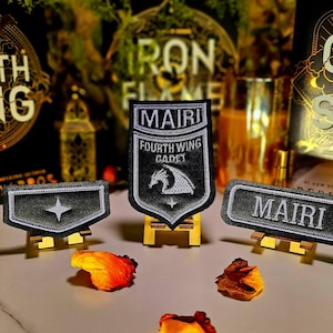 Fourth Wing Mairi Cosplay Embroidered Faux Leather Iron On Patch