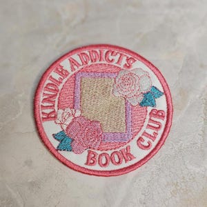 Kindle Reader Patch | Book Club Embroidered Iron-On | Book Lover Gift | 3 Inch Circular