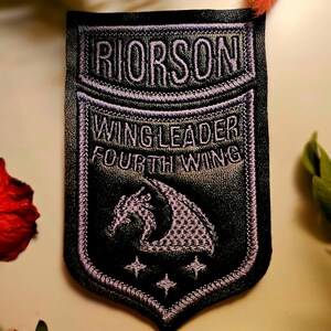 Fourth Wing Xaden Riorson Cosplay Embroidered Faux Leather Patch image 6