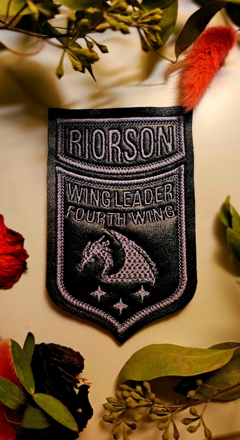 Fourth Wing Xaden Riorson Cosplay Embroidered Faux Leather Patch image 6
