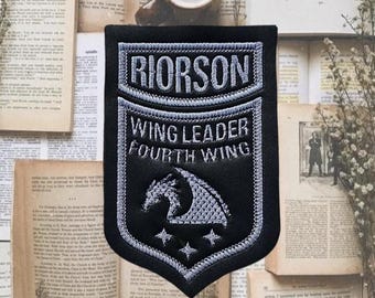 Fourth Wing Xaden Riorson Cosplay Embroidered Faux Leather Patch