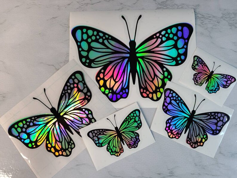 Download Holographic Butterfly Handmade Permanent Vinyl Decal Car ...