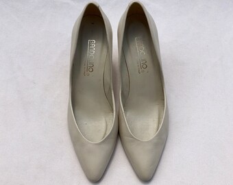 ivory leather court shoes