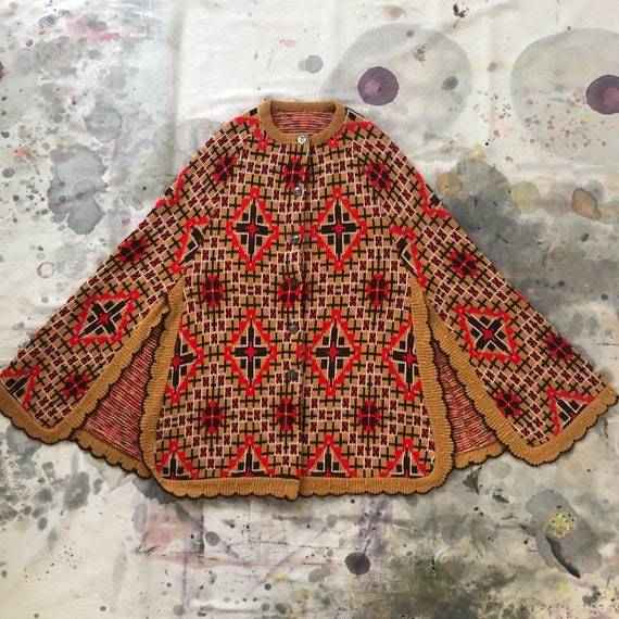 70s Knit Poncho