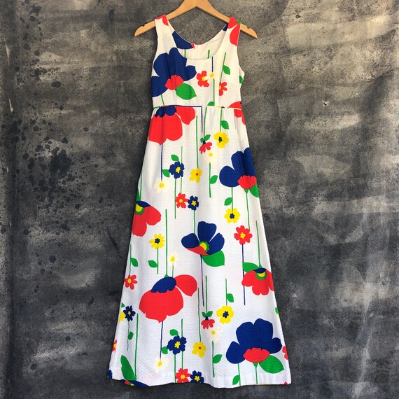 60s Mod Floral Maxi Dress