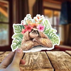 Watercolor Sloth Decal / Sticker