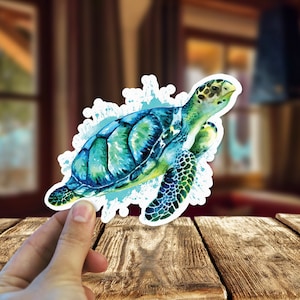 Sea Turtle Sticker / Decal Watercolor Sea Turtle Sticker Gifts for Turtle Lovers Sea Turtle Gifts for Teenage Girls