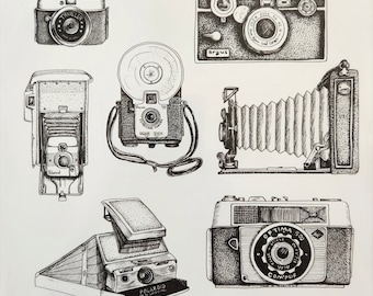 Vintage Camera Collection-Giclee Print