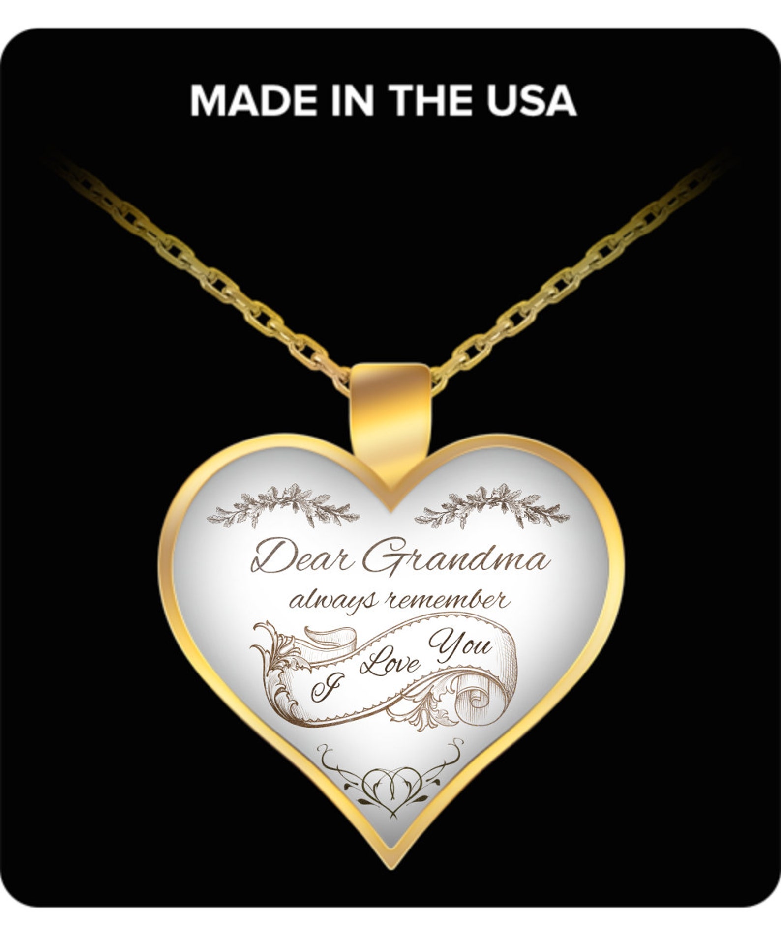 Abuela te amo collar de corazón de oro de nieto Etsy