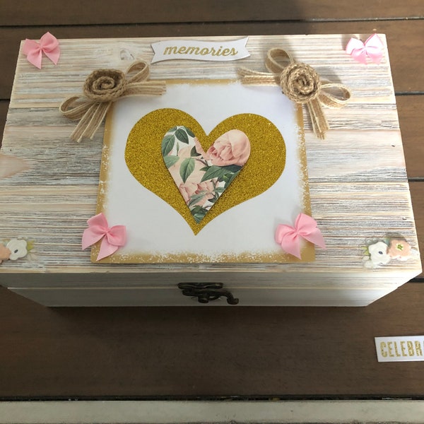 Memories /Rustic Keepsake /Wedding Response or Celebrations Box