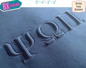 Greek Embossed 3D Puff, Machine Embroidery Font - With BX & Character Map - (PDF Tutorial Included)