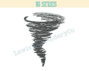 Sketch Tornado, Machine Embroidery Design - (Digital Download)