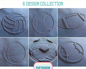 Sports Bundle, Embossed 3D Puff, Machine Embroidery Designs - (PDF Tutorial Included)