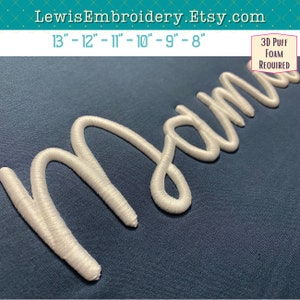 MAMA 3D Puff Embroidery Design - Mama Shirt - Puffy Foam Embroidery Font - Cursive, Script, 3D Embroidery - Mama Sweatshirt