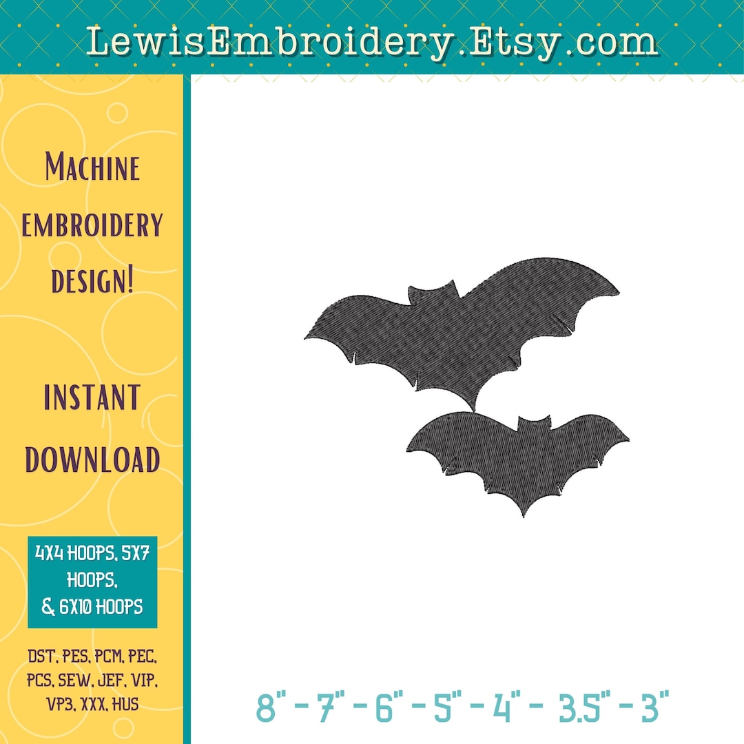 Motif de broderie chauves souris volantes Silhouette de chauve  