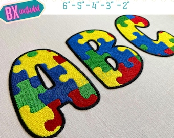 Autism Awareness Puzzle, Machine Embroidery Font - With BX - (PDF Tutorial Included)