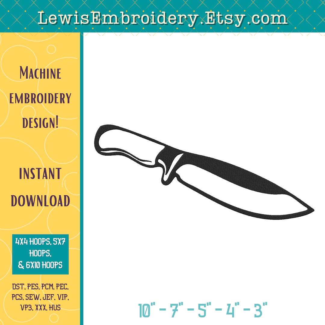 Bowie Knife Embroidery Design Hunting Knife Embroidery Machine