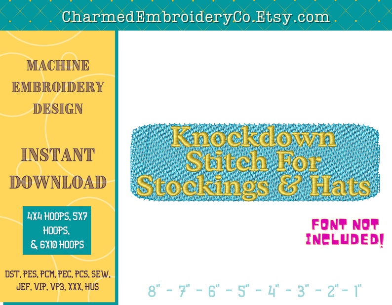 Knock Down Stitch Embroidery Design Stocking Embroidery Etsy