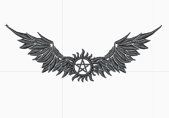 Supernatural Wings Embroidery Design Anti-possession Symbol - Etsy