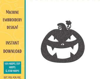 Jack O' Lantern Pumpkin, Machine Embroidery Design - (INSTANT DOWNLOAD)