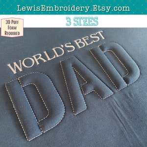 DAD Geprägtes 3D Puff Design - Schablonen Stickerei Schrift - Puff Schaum Stickerei - Armee Stickerei Schrift - Vatertagshemd