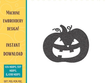 Jack O' Lantern Pumpkin, Machine Embroidery Design - (INSTANT DOWNLOAD)
