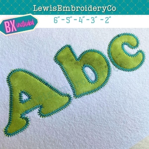 Zig Zag Cooper Applique Embroidery Font -  Birthday Applique Alphabet - Vintage Applique Embroidery Font - BX Font - Applique Numbers