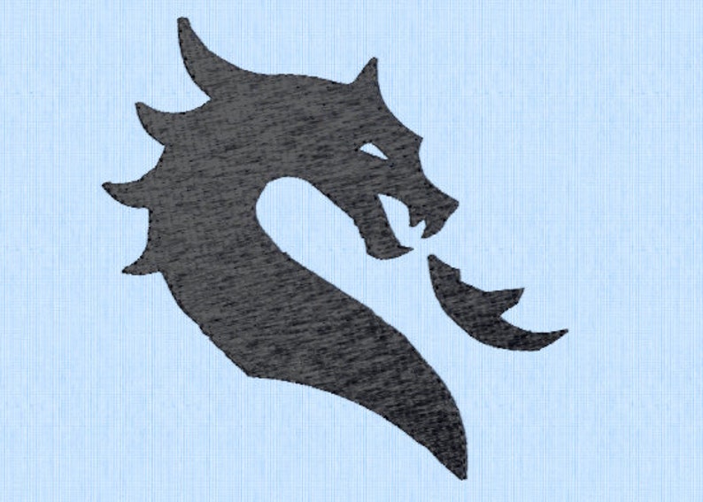 Dragon head silhouette embroidery design fire breathing 3  etsy Dragon head silhouette embroidery design fire breathing 3  etsy