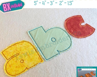 Raggy Applique, Block, Machine Embroidery Font - With BX - (PDF Tutorial Included)